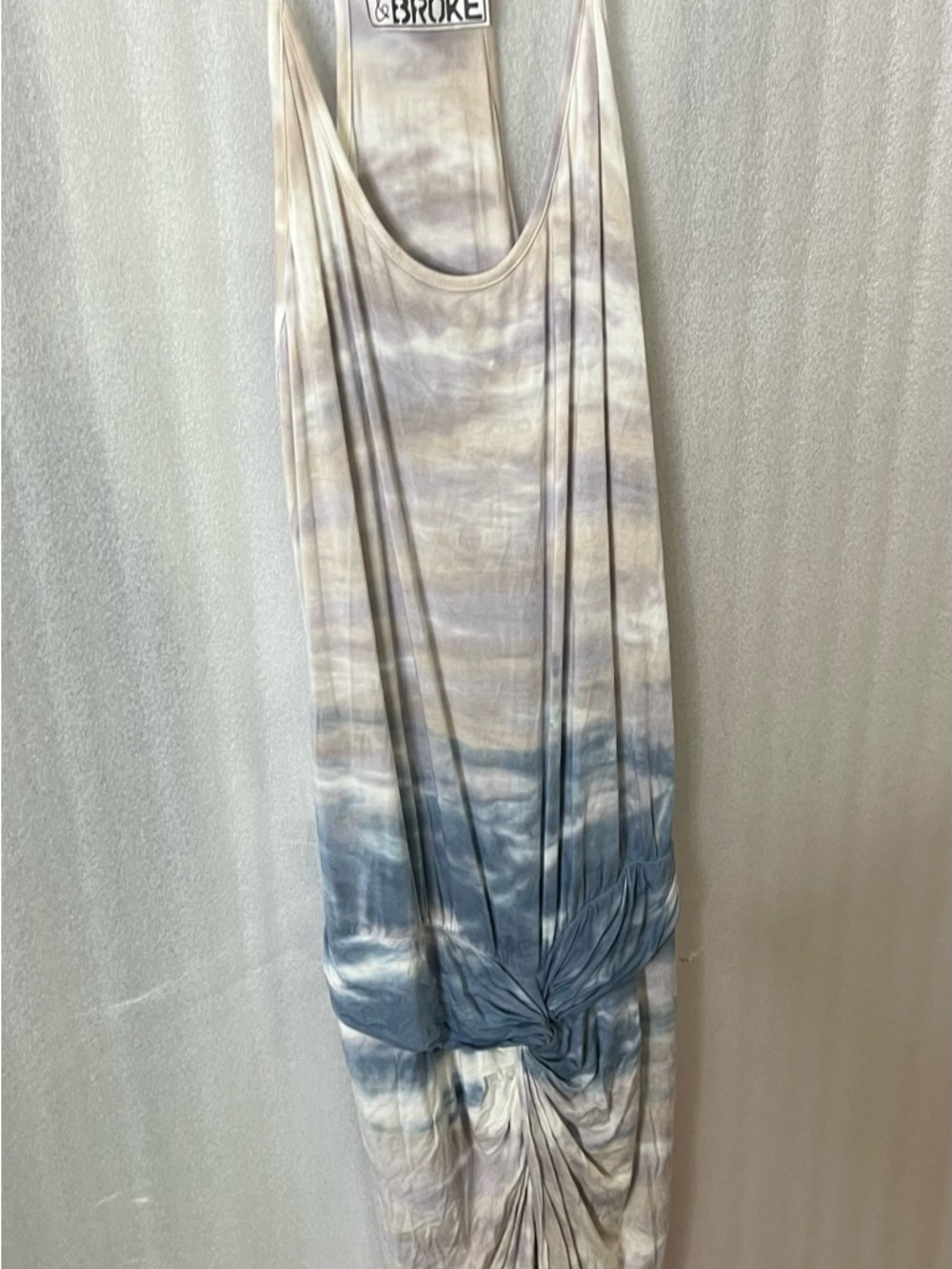Young Fabulous & Broke Blue and Cream Tie-Dye Midi Dress